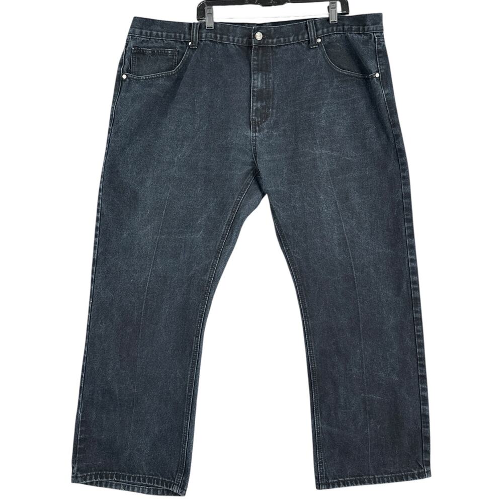 Linea Uomo Black Wash 5 Pocket Relaxed Fit Zip Fly Jeans‎ Pants 46 x 30
